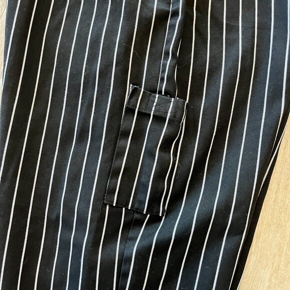 Unisex KNG Black and White Stripe Chef Kitchen Pants - XL - Picture 4 of 8